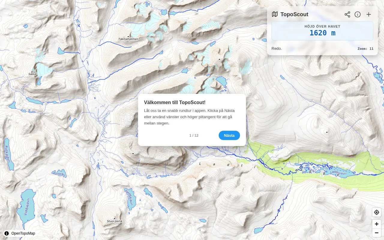 Skärmdump av TopoScout