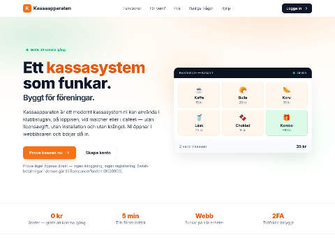 Kassaapparaten — gratis kassasystem för föreningar