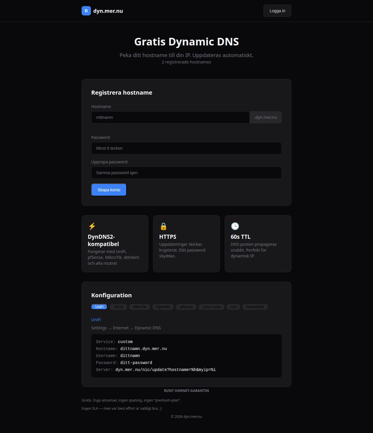 dyn.mer.nu — Gratis Dynamic DNS