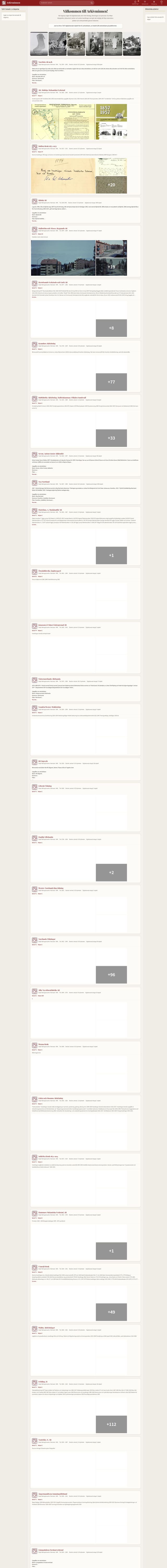 Skärmdump av Arkivminnen - Digitalt kulturarv