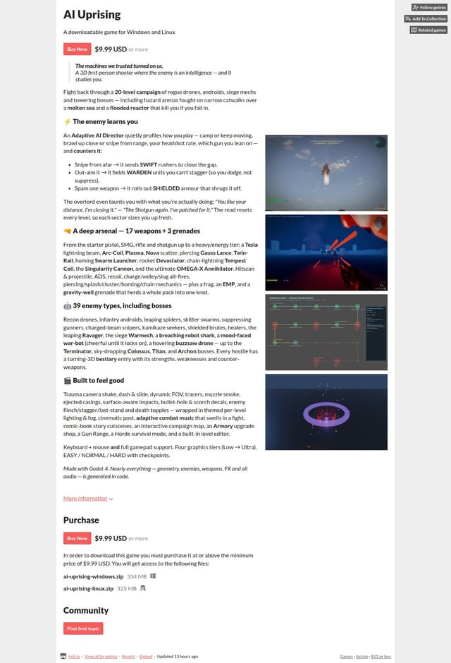 Skärmdump av AI Uprising game