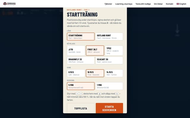 Skärmdump av Gotland Runt – Seglingsspel
