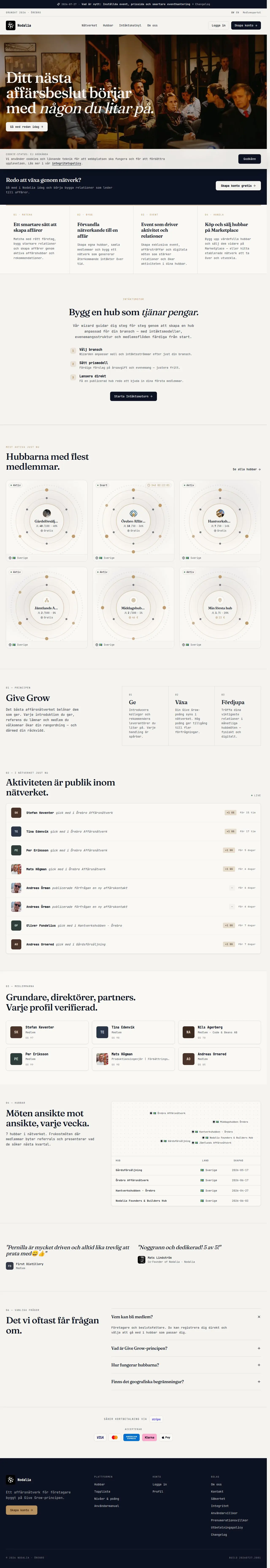 Skärmdump av Nodalia – Business network platform for entrepreneurs