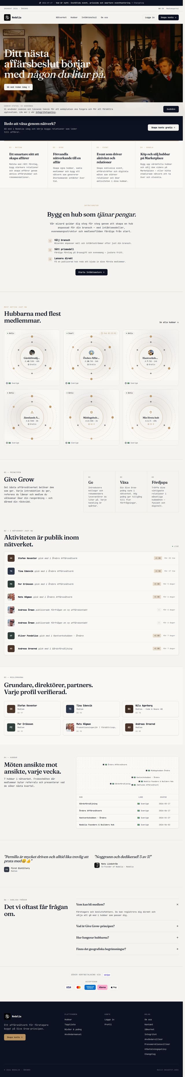 Skärmdump av Nodalia – Business network platform for entrepreneurs