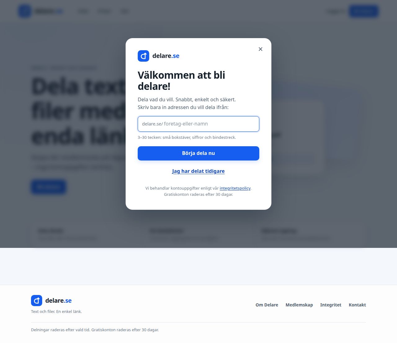 Dela text och filer enkelt – Delare