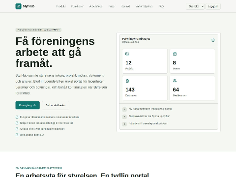 StyrHub | Styrelseplattform och boendeportal för BRF
