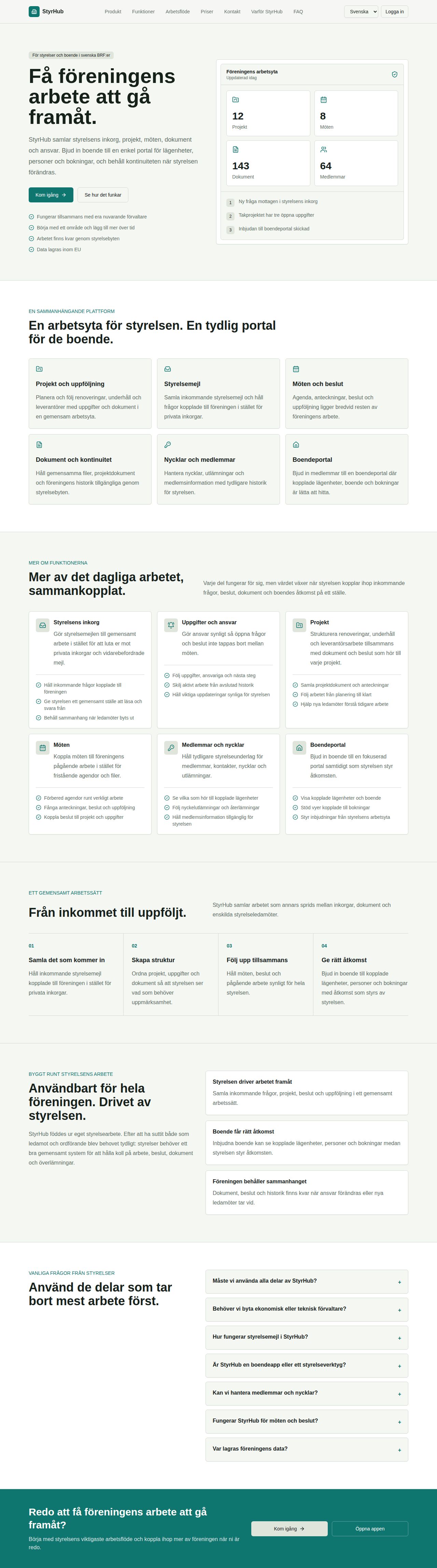 StyrHub | Styrelseplattform och boendeportal för BRF