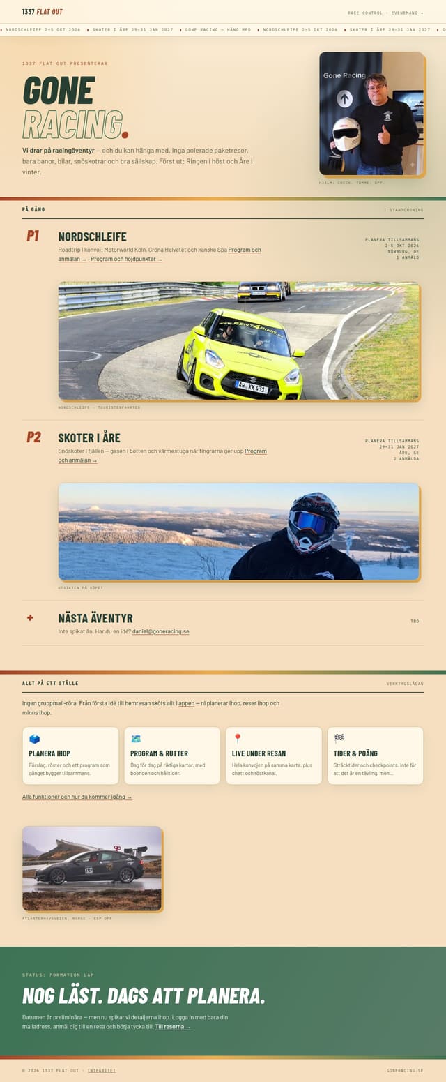 Skärmdump av Gone Racing