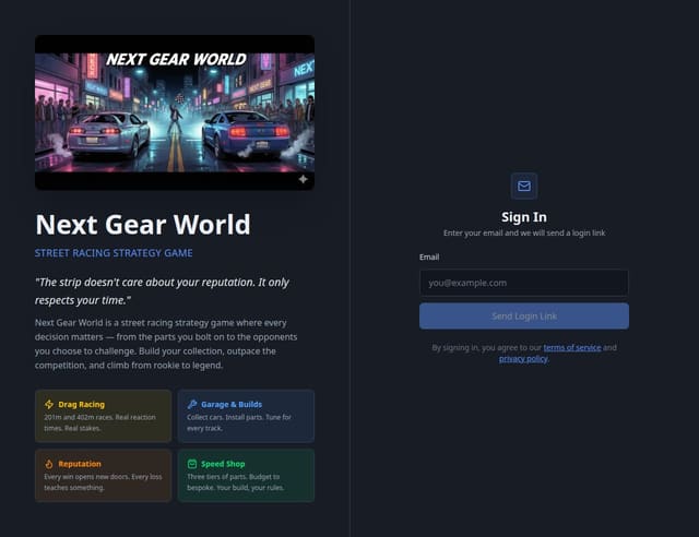 Skärmdump av Next Gear World