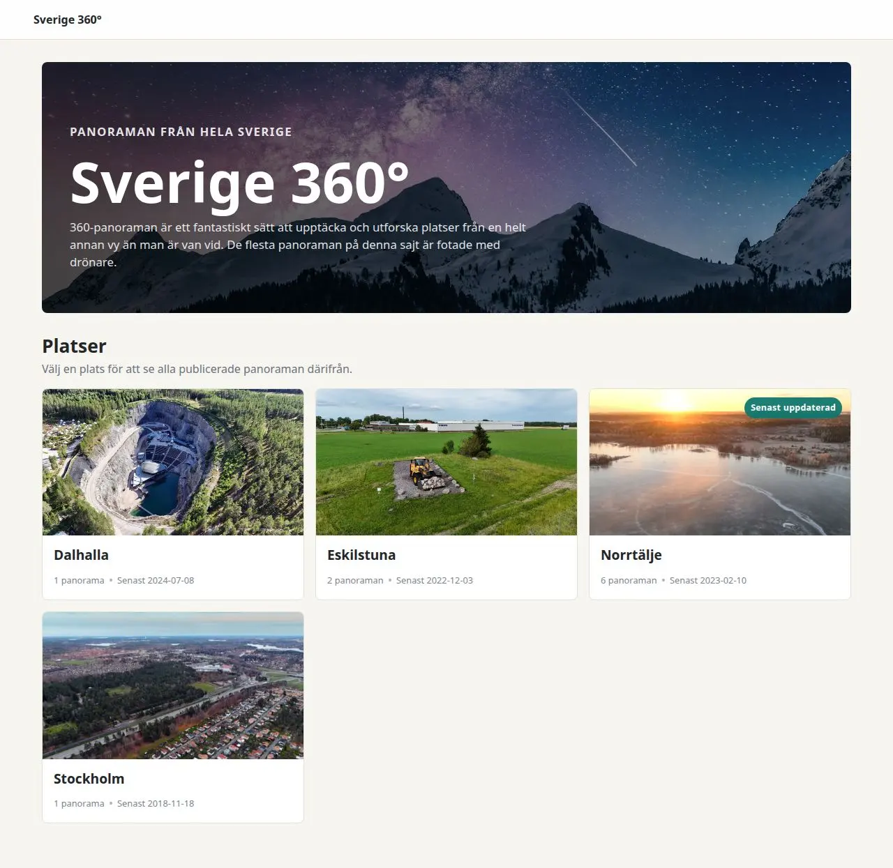 Skärmdump av Sverige360