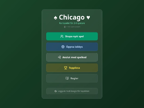 Skärmdump av Chicago Kortspel