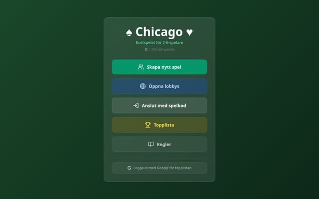 Skärmdump av Chicago Kortspel
