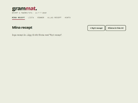 Skärmdump av Grammat