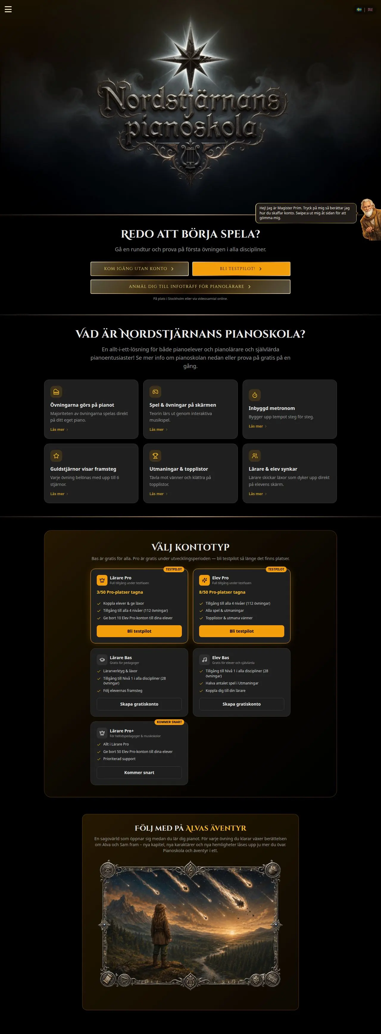 Skärmdump av Pianoskola