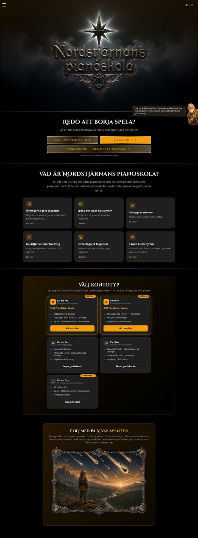 Skärmdump av Pianoskola
