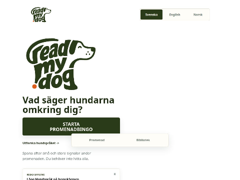 Skärmdump av Hundspråk
