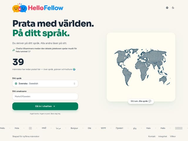 Skärmdump av HelloFellow
