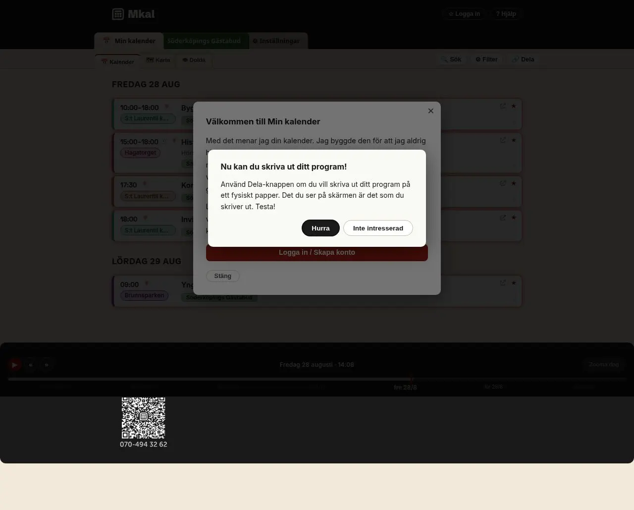 Skärmdump av Mkal