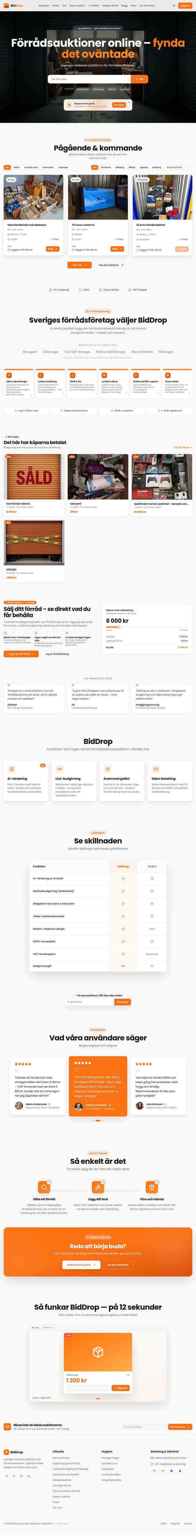 Skärmdump av BidDrop