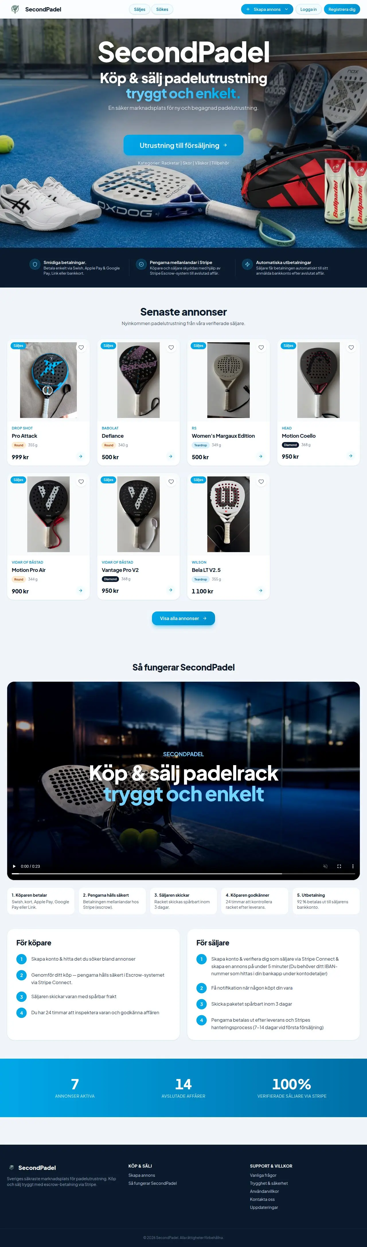 Skärmdump av SecondPadel