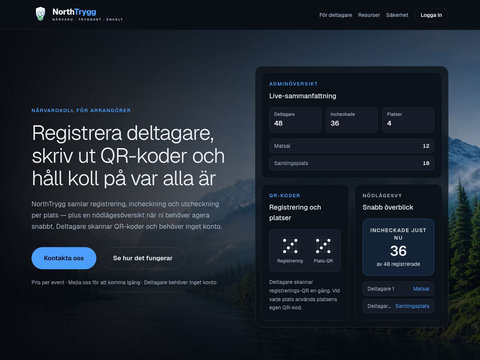 Skärmdump av Northtrygg
