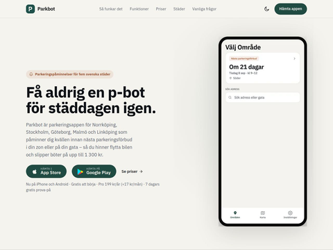 Skärmdump av Parkbot