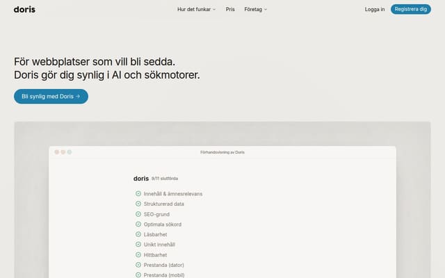 Skärmdump av Doris