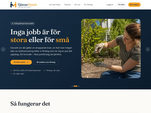 Skärmdump av TjänsteMatch