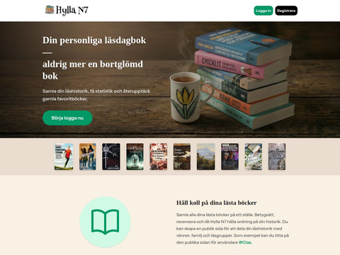 Skärmdump av Hylla N7 - Din digitala läsdagbok