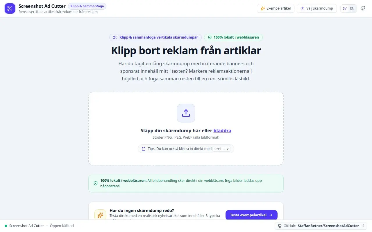 Skärmdump av Screenshot Ad Cutter