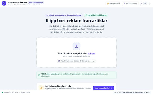 Skärmdump av Screenshot Ad Cutter