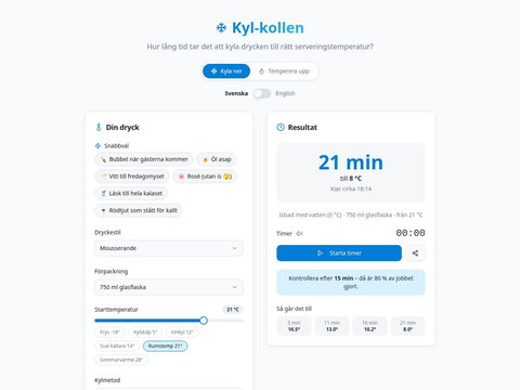 Skärmdump av Kyl-kollen