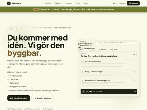 Skärmdump av Vibemaster
