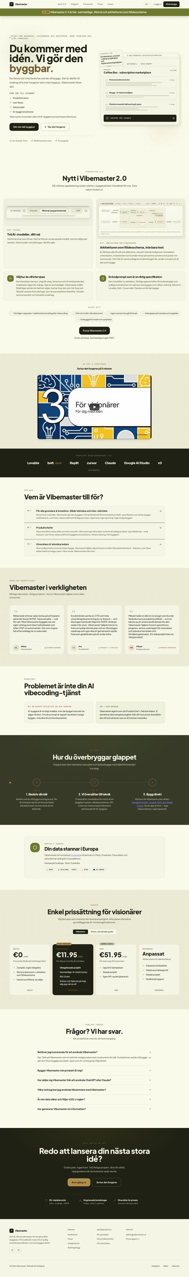 Skärmdump av Vibemaster