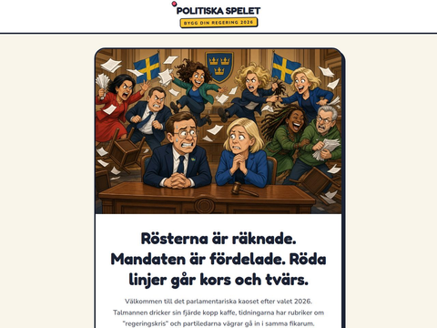 Skärmdump av Politiska Spelet