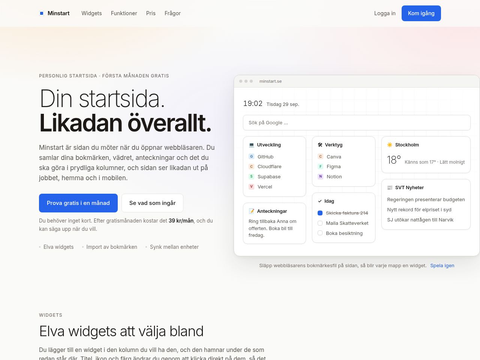 Skärmdump av Minstart