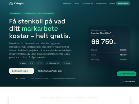 Skärmdump av Kalkylio