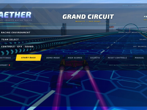 Skärmdump av AETHER - Antigravity Racing Series