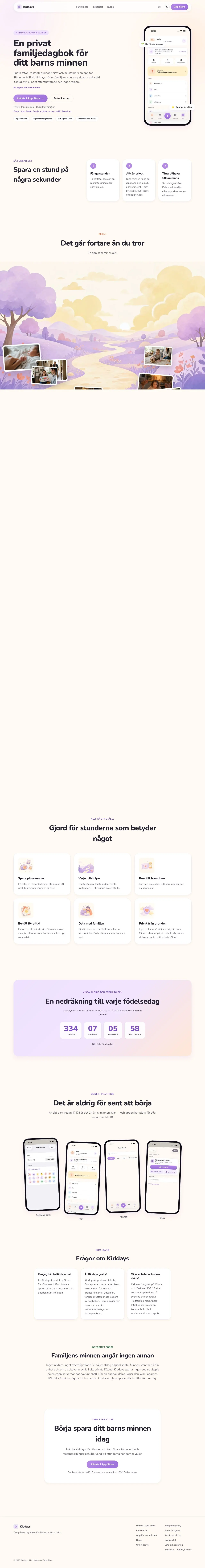 Skärmdump av Kiddays