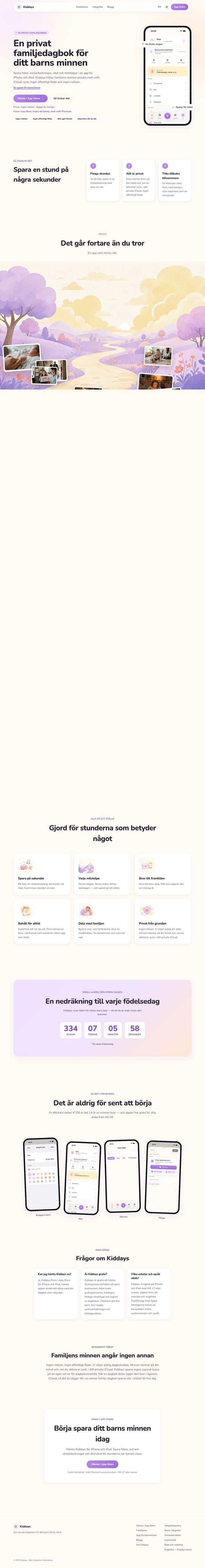 Skärmdump av Kiddays