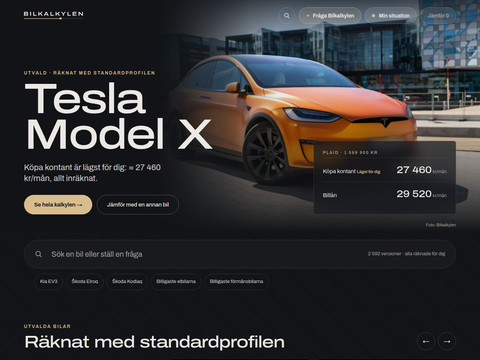 Skärmdump av Bilkalkylen – vad kostar bilen dig per månad?